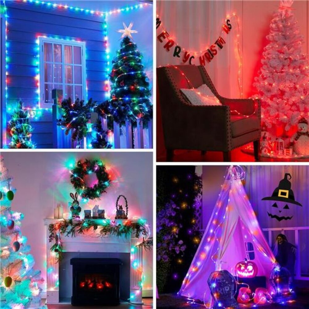 33ft Outdoor Rope Lights 24 Color Changing Waterproof LED String Lights Remote - Picture 6 of 7